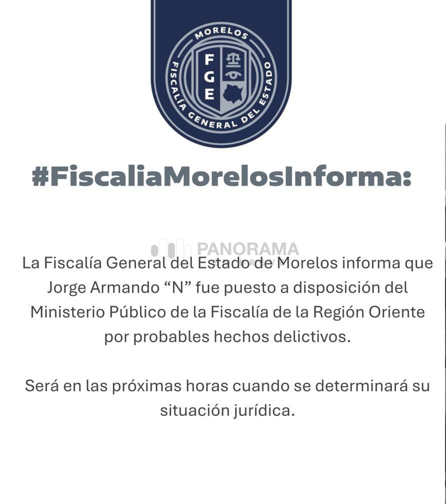 Fiscalía de Morelos informa sobre detención del edil de Tlalnepantla.