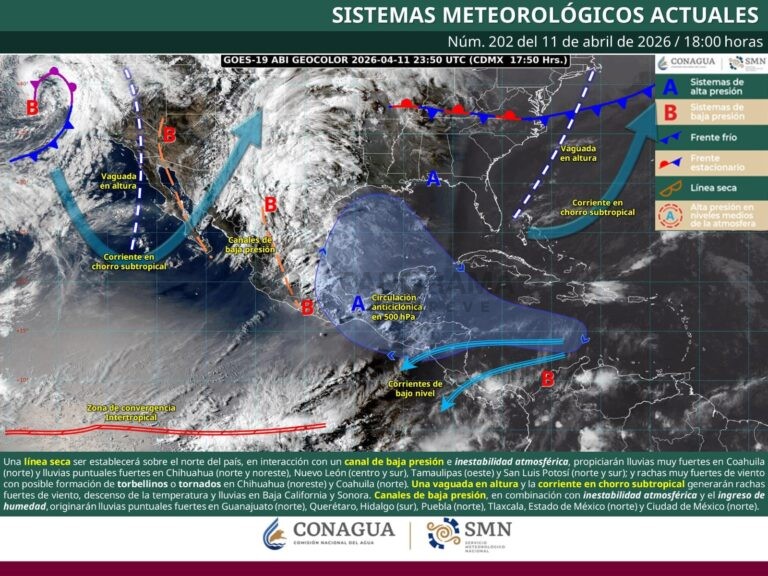 Nuevo frente frío traerá 5 días de lluvias fuertes, heladas de hasta -10°C y temperaturas de 45°C en México