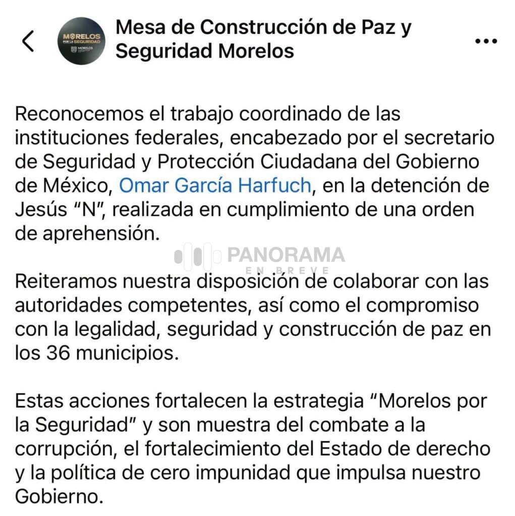 El presidente municipal de Cuautla, Jesús “N”, fue detenido en Acapulco, Guerrero, por elementos de la Fiscalía General de la República (FGR) y de la Secretaría de Seguridad y Protección Ciudadana (SSPC)