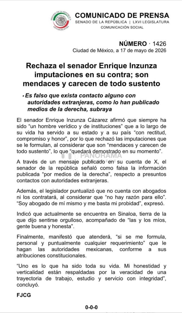 Supuesta detención del senador Enrique Inzunza Cázarez, del partido Morena, en San Diego, Estados Unidos, por agentes de la DEA