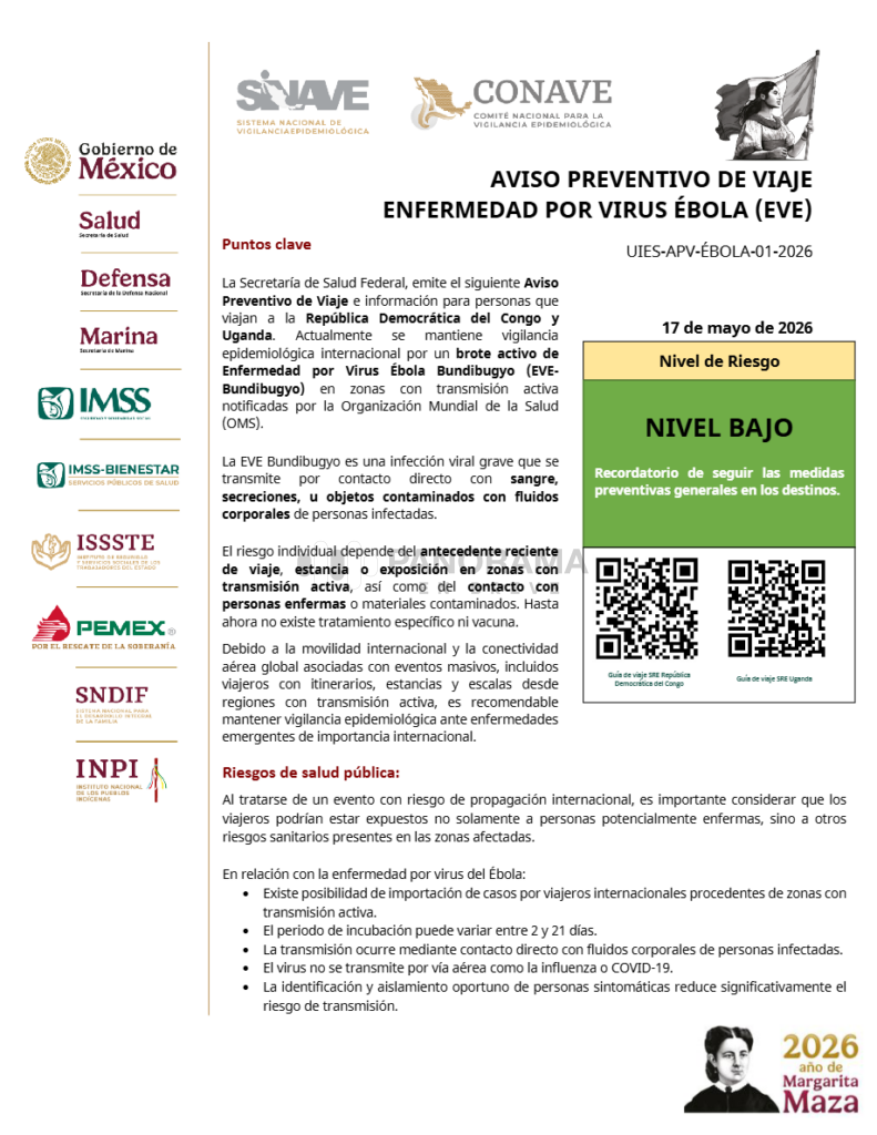 La Organización Mundial de la Salud (OMS) declaró que el actual brote de Ébola en la República Democrática del Congo y Uganda constituye una “Emergencia de Salud Pública de Importancia Internacional”.