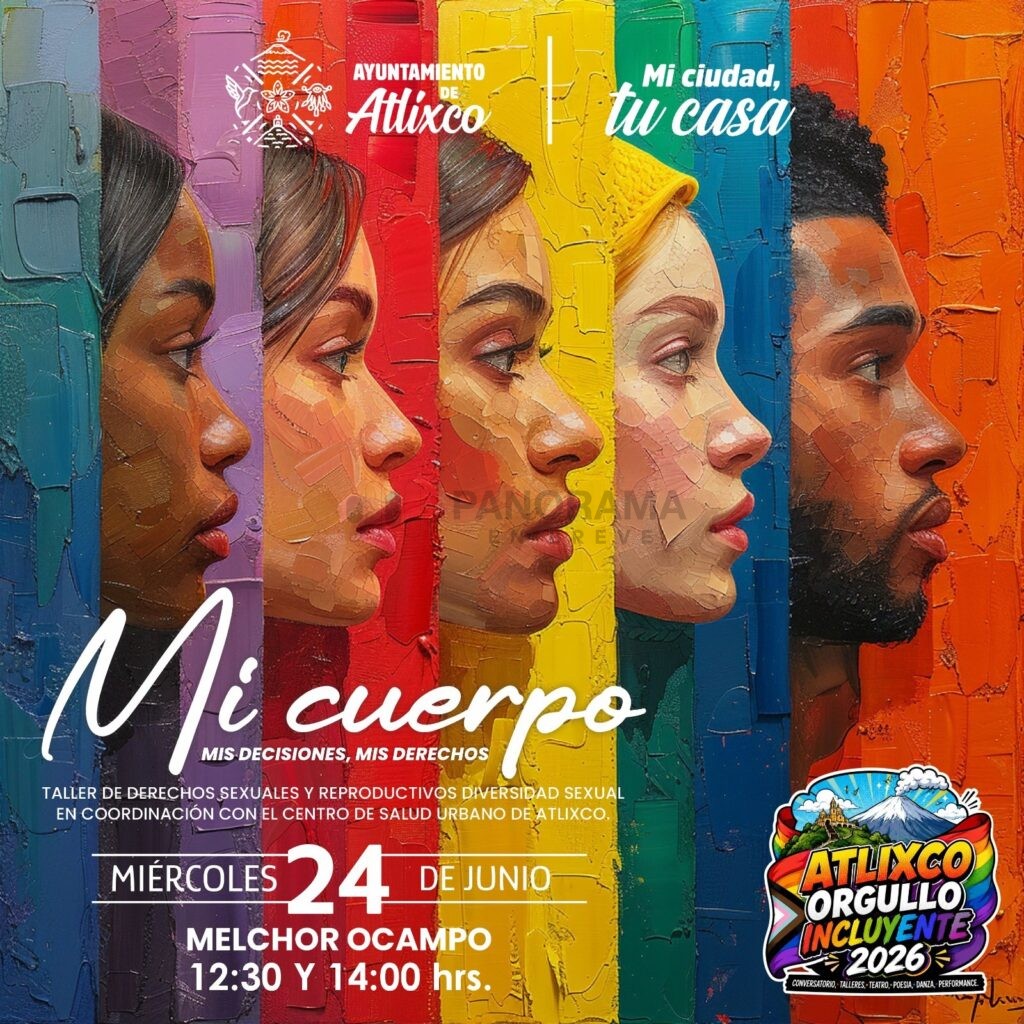 En el marco del Día Internacional del Orgullo LGBTQIA+ el Ayuntamiento de Atlixco a través de la dirección de Arte y Cultura presentó la agenda de actividades de “Atlixco Orgullo Incluyente 2026”