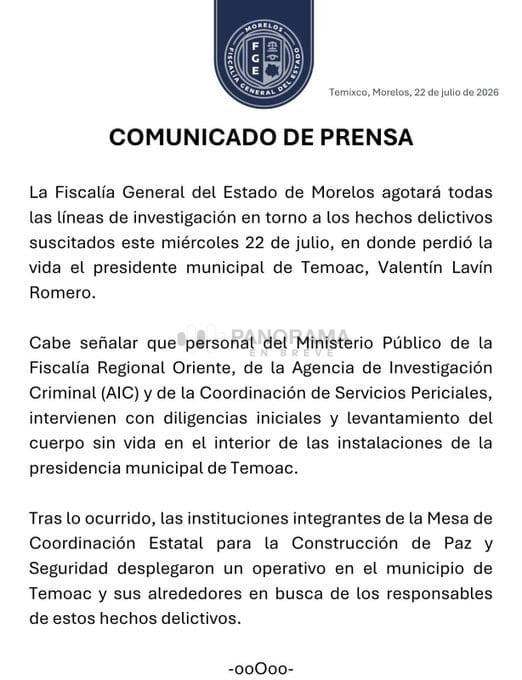 El presidente municipal de Temoac, Morelos, Valentín Lavín Romero, fue asesinado a balazos este miércoles 22 de julio durante un ataque perpetrado en la Presidencia Municipal. 