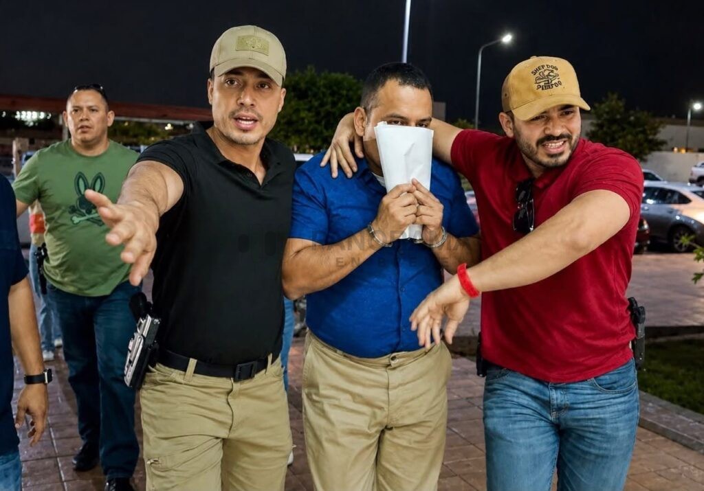 Entre gritos de "¡Justicia para Dafne!", manifestantes recibieron a Estrella “N” y Jorge Luis “N” a su llegada al Centro Integral de Justicia de Altamira, Tamaulipas.