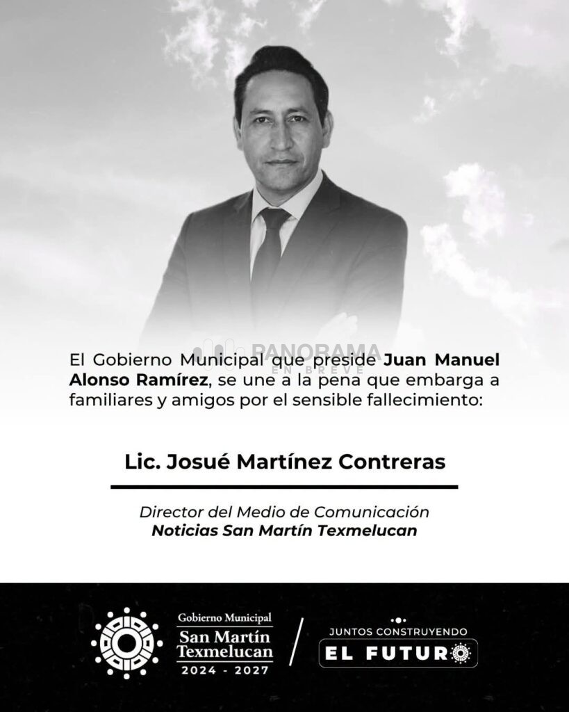 El periodista Josué Martínez Contreras, director del medio digital Noticias San Martín Texmelucan, fue asesinado la mañana de este jueves en un ataque armado perpetrado a unos metros de su domicilio.