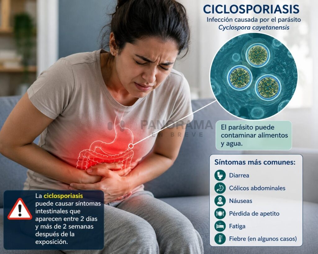 Se emitió un aviso preventivo dirigido a las personas que tienen previsto viajar a Estados Unidos, ante el incremento de casos de ciclosporiasis en Estados Unidos.