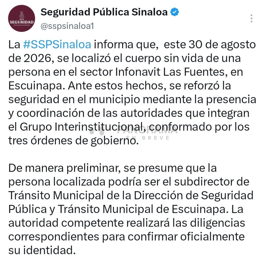 Miguel Antonio Zazueta Páez, subdirector de Tránsito Municipal de Escuinapa, fue asesinado a balazos dentro de su domicilio, ubicado en el sector Infonavit Las Fuentes.