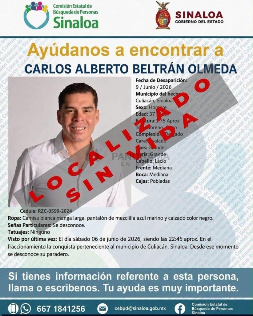 Los restos de Carlos Alberto Beltrán Olmeda, exoficial mayor del Ayuntamiento de Los Cabos y quien también se desempeñó como asesor político de distintos funcionarios.