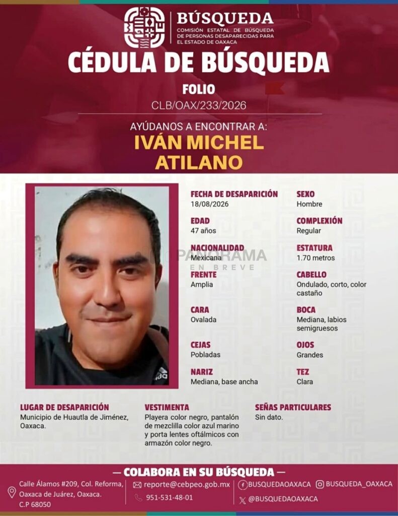 ARTICLE 19 alertó sobre la desaparición de Iván Michel Atilano, locutor de Radio Evolución 98.5 FM, quien fue visto por última vez el pasado 18 de agosto en Huautla de Jiménez, Oaxaca.