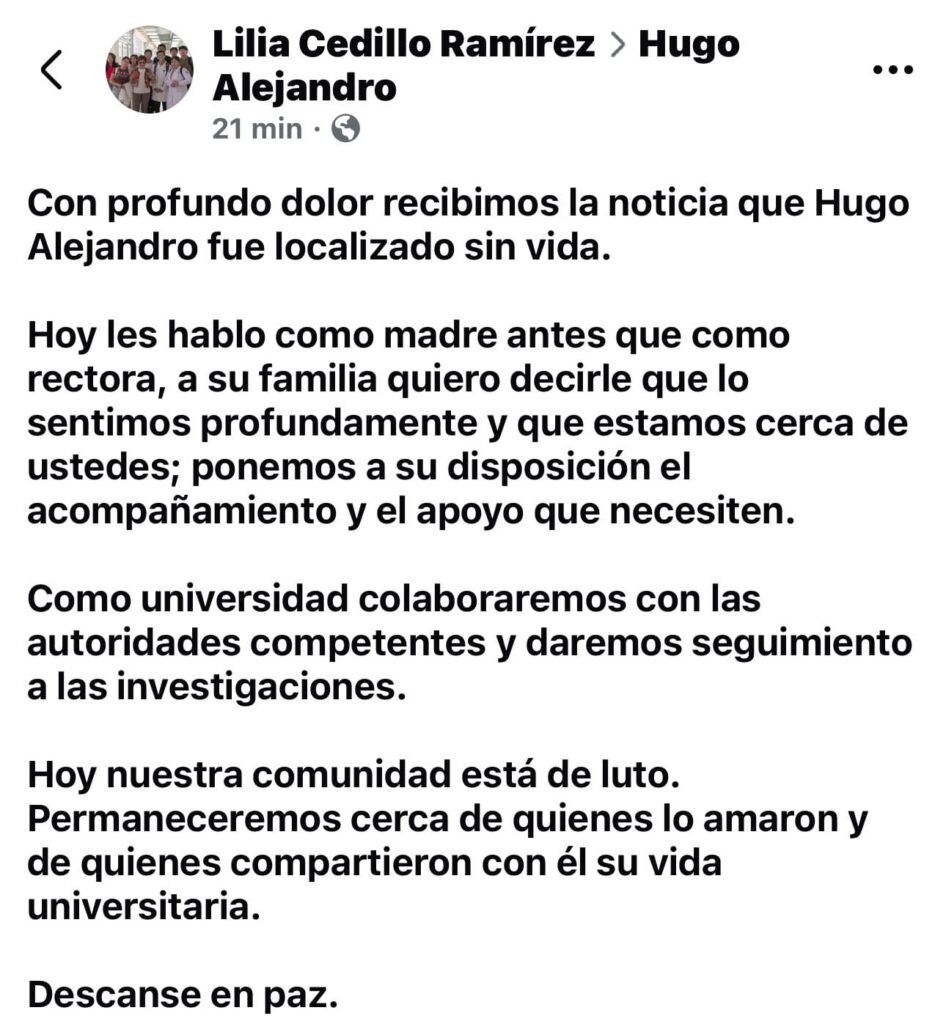 En la búsqueda de Hugo Alejandro Hernández Tello, estudiante de la Benemérita Universidad Autónoma de Puebla (BUAP) reportado como desaparecido el pasado 5 de septiembre.