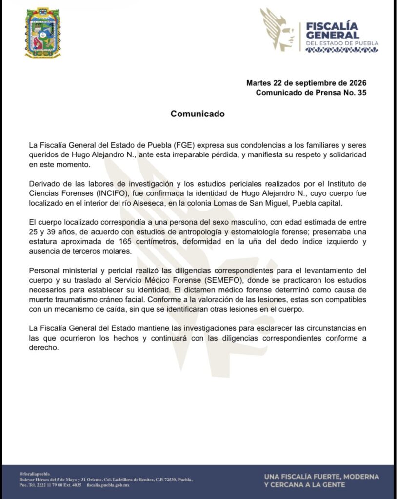 En la búsqueda de Hugo Alejandro Hernández Tello, estudiante de la Benemérita Universidad Autónoma de Puebla (BUAP) reportado como desaparecido el pasado 5 de septiembre.