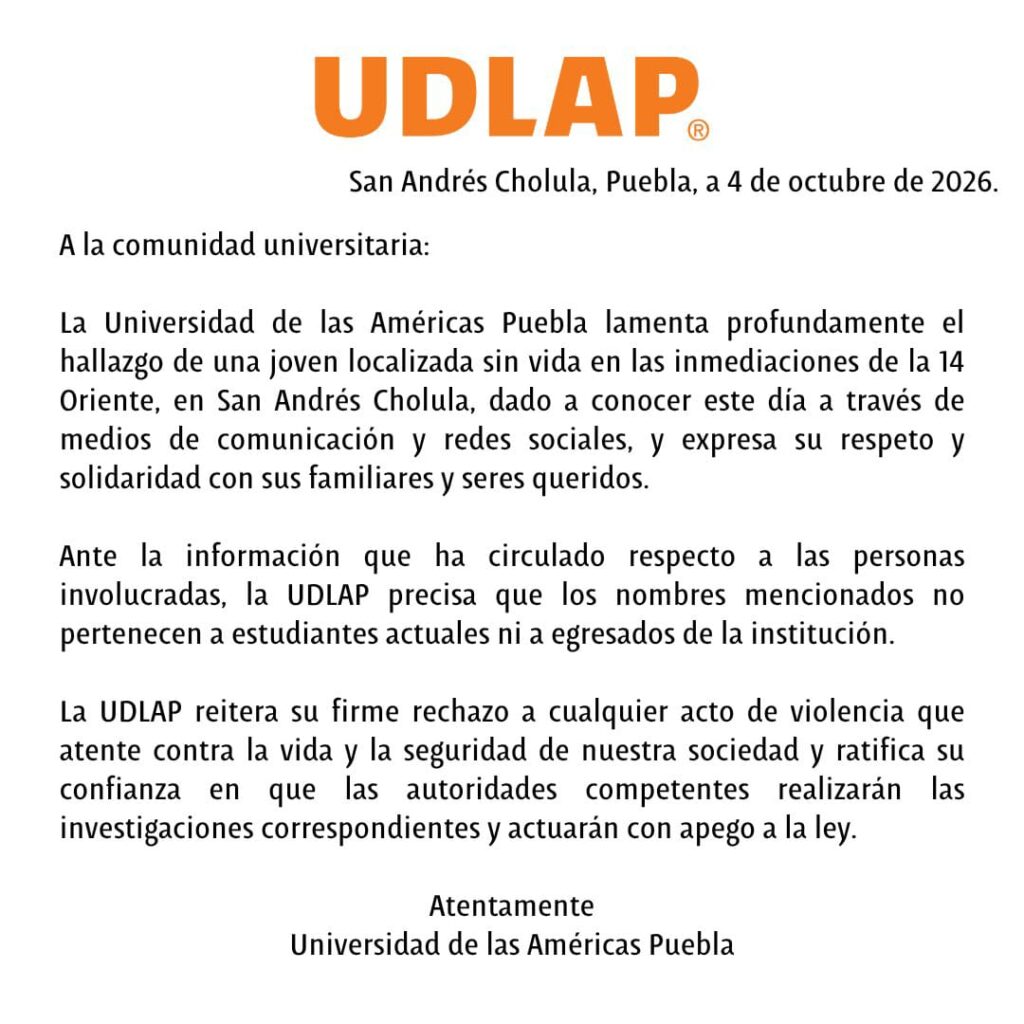 La muerte de María Fernanda Orozco Suárez, de 24 años, conmocionó a familiares, estudiantes y habitantes de San Andrés Cholula, luego de que la joven fuera localizada sin vida.